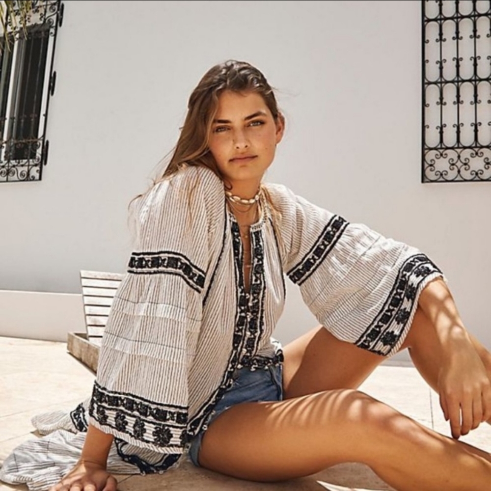 NWT Free People Vagabond Embroidered Tunic Dress